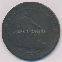 Spanyolország 1870OM 10c Cu T:3
Spain 1870OM 10 Centimos Cu C:F
Krause KM#663