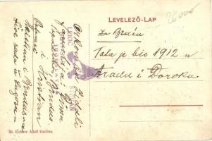 Gyorok, Ghioroc; Piac tér, Butár Ágoston üzlete, villamos, Eichner Adolf üzlete és saját kiadása / s...