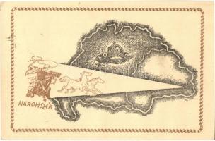 Háromszék, Trei Scaune; Magyar Termék kiadása / Hungarian irredenta art postcard (EK)