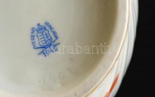 Herendi teakiöntő, fedél nélkül, kézzel festett, kopott festés, h:25 cm, m:14 cm