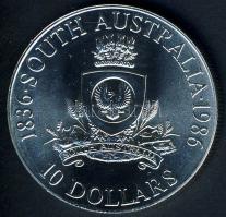 Ausztrália 1986. 10$ Ag "Dél-Ausztália 150. évfordulója" T:BU