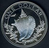 Bahama szigetek 1974. 1$ Ag "Kagyló" T:PP