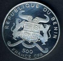 Benin 1995. 500Fr Ag "Labdarúgó VB" multicolor T:PP