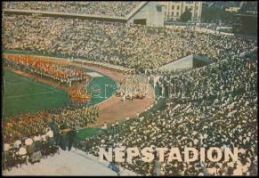 cca 1976 A Népstadion építésének történetét bemutató katalógus, sok képpel, reklámokkal, 48p