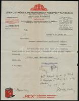 1928 Bp. V., Steaua Kőolajkereskedelmi Részvénytársaság fejléces számlája, Rex autóbenzin reklámmal
