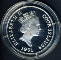 Cook szigetek 1991. 5$ Ag "Labdarúgó VB" T:PP