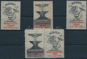 1935 Budapesti nemzetközi Vásár 5 db klf levélzáró