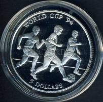 Cook szigetek 1991. 5$ Ag "Labdarúgó VB" T:PP