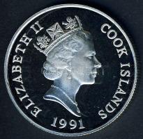 Cook szigetek 1991. 5$ Ag "Labdarúgó VB" T:PP