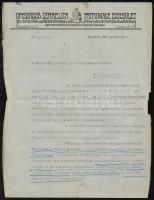 1932 Bp., Az Országos Izraelita Patronage Egyesület gyermekvédelmi és hadiárva gondozó szervezetének fejléces levélpapírjára írt levél