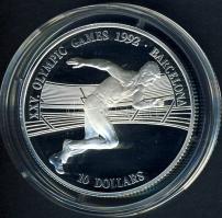 Cook szigetek 1990. 10$ Ag "Olimpia-futás" T:PP