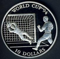 Cook szigetek 1992. 10$ Ag "Labdarúgó VB" T:PP