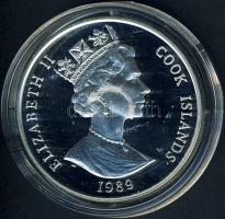 Cook szigetek 1989. 50$ Ag "Olimpia-futás, biatlon" T:PP
