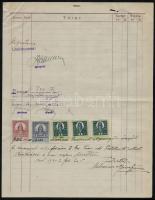 1929 Bp. VII., Urbancsek József János Betonépítő, stb. Vállalat díszes fejléces számlája, okmánybély...