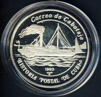 Kuba 1993. 5P Ag "Postatörténet-hajó" T:PP