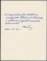 1978 Barcsay Jenő festőművész saját kézzel írt köszönő levele