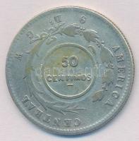 Costa Rica 1923. (1887) 50c Ag ellenjegyes érme T:2- Costa Rica 1923. (1887) 50 Centimos Ag counterstamped coin C:VF