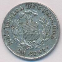 Chile 1879. 20c Ag T:2 Chile 1879. 20 Centavos Ag C:XF
