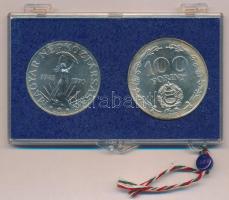 1970. 50Ft Ag + 100Ft Ag "Felszabadulás" pár, eredeti plombált, kék MNB plasztiktokban T:B...