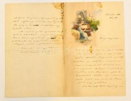 Neogrády Antal (1861-1942): Szeretett Margitkám. 1887. Akvarell, papír, foltos, jelzett (Tonid), Az ...