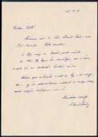 1965 Scheiber Sándor (1913-1985) nyelvész, irodalomtörténész saját kézzel írt levele