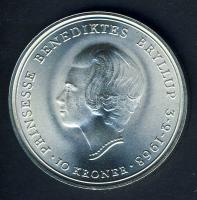 Dánia 1968. 10K Ag "Esküvő-Benedikte hercegnő" T:1