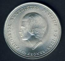 Dánia 1968. 10K Ag "Esküvő-Benedikte hercegnő" T:1