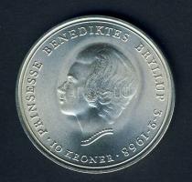 Dánia 1968. 10K Ag "Esküvő-Benedikte hercegnő" T:1