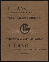 Budapest, az L. Láng Maschienenfabriks A. G. képes reklám gőzturbina prospektusa