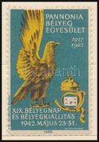 1942 Pannónia bélyeg egyesület 19. bélyegnapi levélzáró