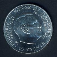 Dánia 1972. 10K Ag "Frigyes halála-Margit trónralépése" T:BU