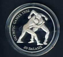 Gambia 1993. 20D Ag "Olimpia-bírkózás" T:PP