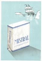 Mistral Cigaretta reklámlap / Mistral Cigarettes advertisement card
