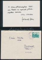 1969 Ferencsik János (1907-1984) karmester üdvözlő sorai és megcímzett borítéka