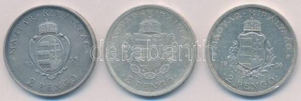 1935. 2P Ag "Pázmány" + 2P Ag "Rákóczi" + 1936. 2P Ag "Liszt Ferenc" T...