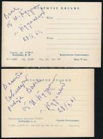 Orosz oroszlánszelídítő nőt ábrázoló fotók, 2 db, hátoldalon aláírással, 9×14 cm