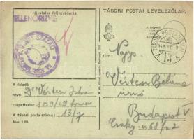 1941 Dr. Vértesi István zsidó KMSZ (közérdekű munkaszolgálatos) levele édesanyjának özv. Vértesi Béláné úrnőnek. m. sz. 109/29. / WWII Letter of a Jewish labor serviceman to his mother. Judaica (EK)