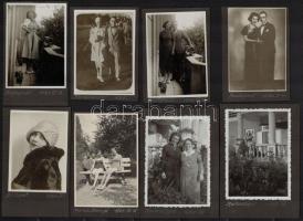 cca 1921-1939 12 db fotó egy énekesnőről, albumlapokra ragasztva, feliratozva, 7,5×5,5 és 12×9 cm kö...