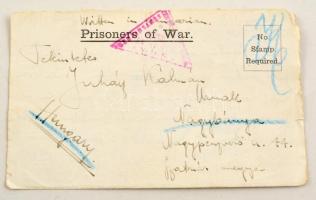 1917 Magyar hadifogoly angliai fogolytáborból (Hackney Wick) küldött levele