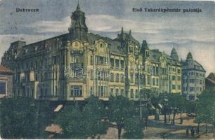 Debrecen, Első Takarékpénztár palotája. Hegedűs Sándor kiadása (fa)