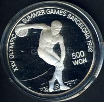 Észak-Korea 1989. 500W Ag "Barcelonai olimpia-diszkoszvetés" T:PP