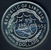 Libéria 1995. 5$ Ag "Benz motor" T:PP