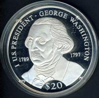 Libéria 2000. 20$ Ag "George Washington" T:PP
