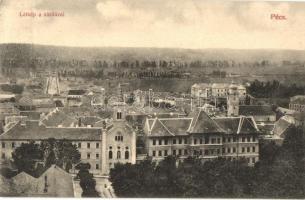 1907 Pécs, látkép a zárdával
