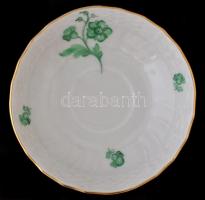 Herendi virág mintás mokkás csészealj, kézzel festett, jelzett, hibátlan