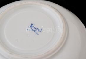 Herendi virág mintás mokkás csészealj, kézzel festett, jelzett, hibátlan