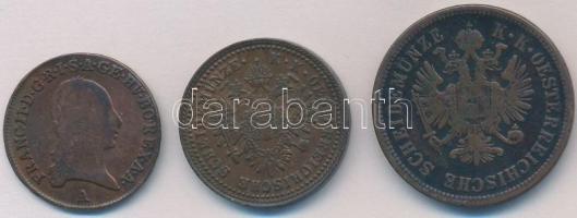 Ausztria 1800A 1/2kr Cu + 1851A 1kr Cu + 1861A 4kr Cu T:2,2-
Austria 1800A 1/2 Kreuzer Cu + 1851A 1...