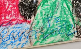 Cs. Németh Miklós (1934-2012): Csoportkép. Pasztell, papír, jelzett, 27×70 cm