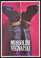 1975 Mussolini végnapjai, olasz film plakát, főszereplők: Henry Fonda, Franco Nero, hajtásnyommal, 56,5x40 cm