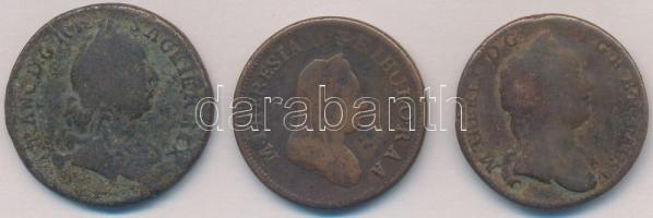 Ausztria 1761G 1kr Cu "Lotharingiai Ferenc" + 1780. 1kr Cu "Mária Terézia" + Mag...